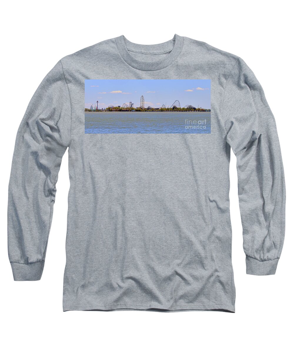 Cedar Point Long Sleeve T-Shirt featuring the photograph Cedar Point Panorama1aaa by Jack Schultz