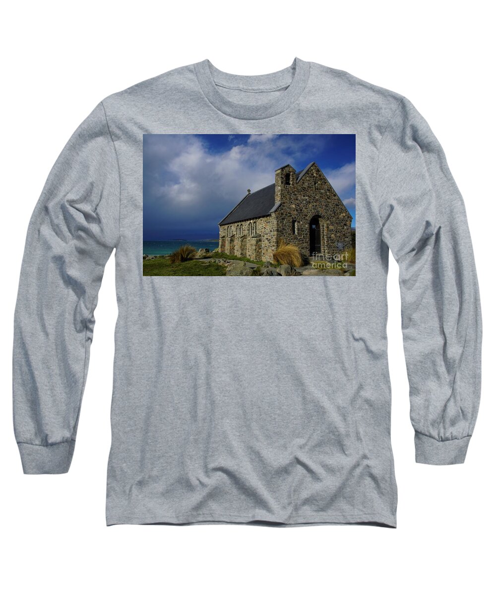 Tekapo Long Sleeve T-Shirt featuring the photograph Church of the Good Shepherd by Brian Kamprath