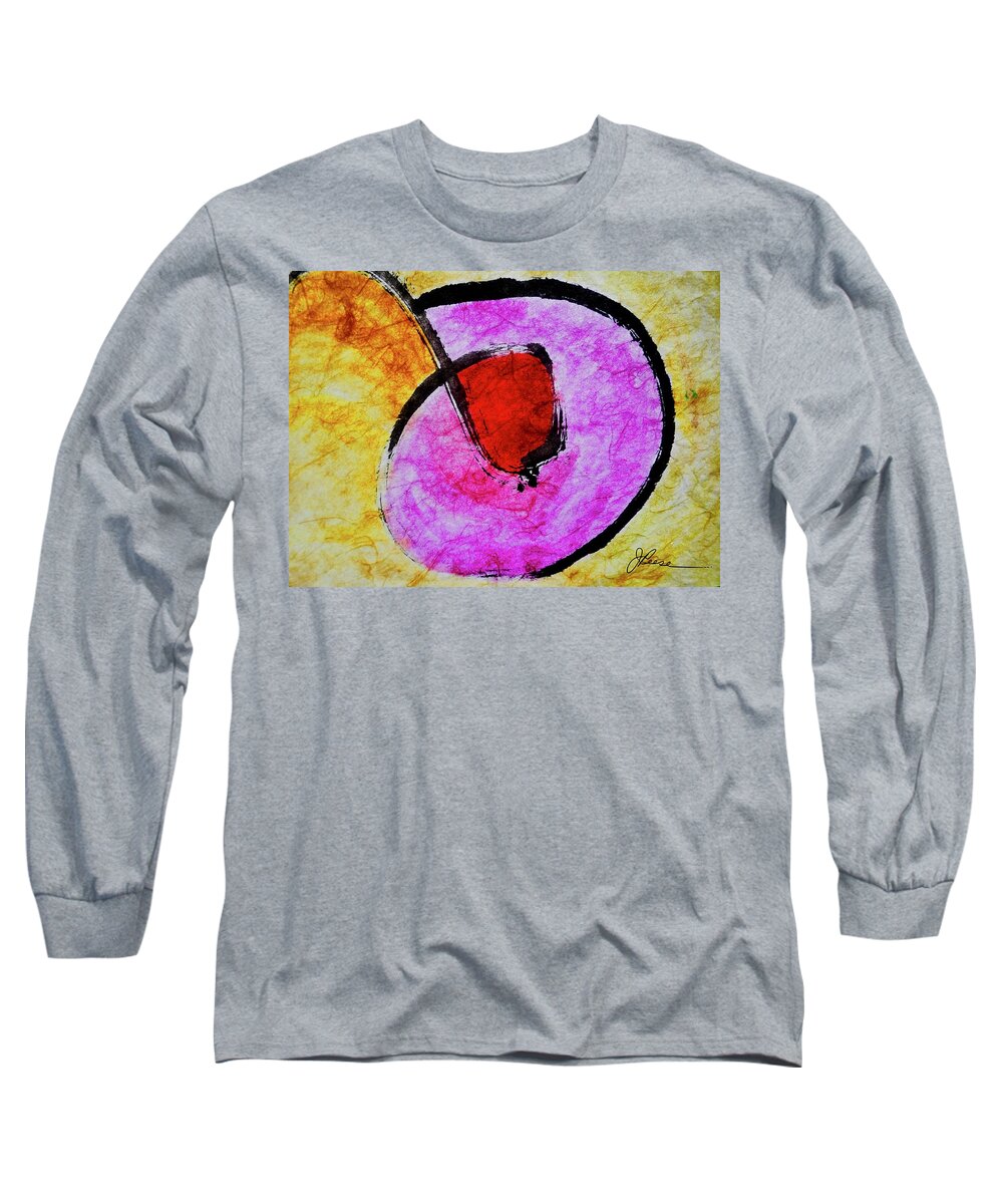 Red Long Sleeve T-Shirt featuring the painting Circle of Life by Joan Reese