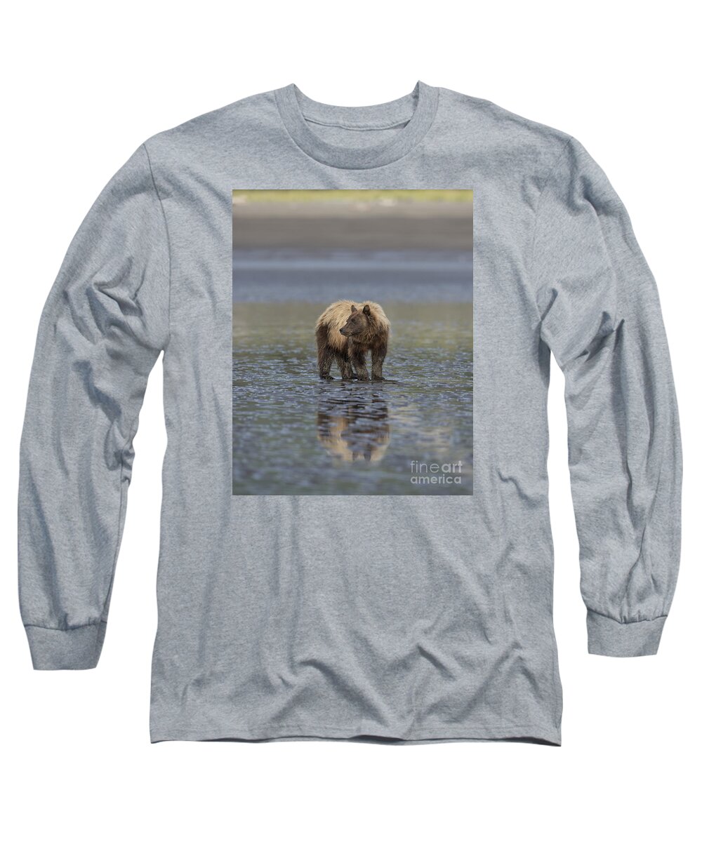 Bears Long Sleeve T-Shirt featuring the photograph Clamming the Day Away by Sandra Bronstein