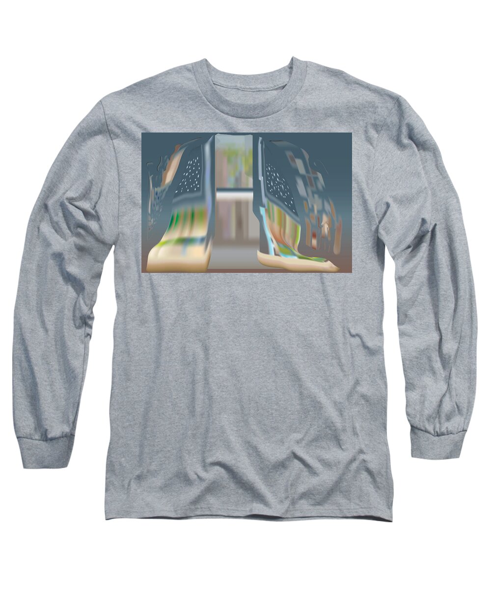Mysterious Long Sleeve T-Shirt featuring the digital art Cloak City by Kevin McLaughlin