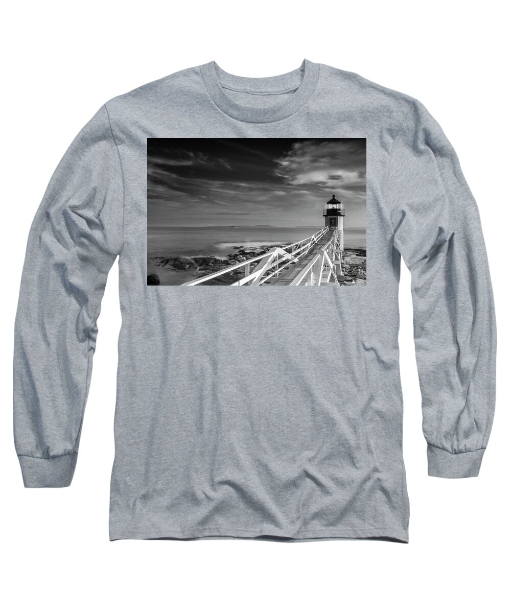 Maine Long Sleeve T-Shirt featuring the photograph Clouds over Marshall Point Lighthouse in Maine by Ranjay Mitra