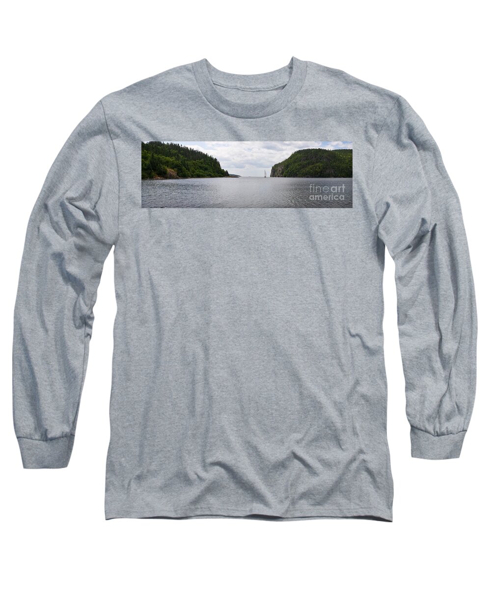 Panorama Long Sleeve T-Shirt featuring the photograph Coldwell Bay by Doug Gibbons