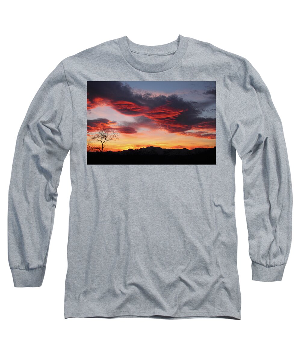 Dawn Long Sleeve T-Shirt featuring the photograph Colorful Dawn Over New Mexico's Peloncillo Mountains by Steve Wolfe