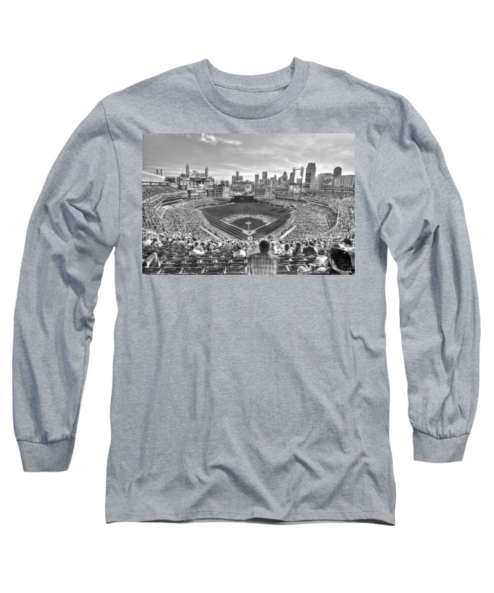 Giant Tiger Long Sleeve T-Shirt featuring the photograph Comerica Park by Nicholas Grunas