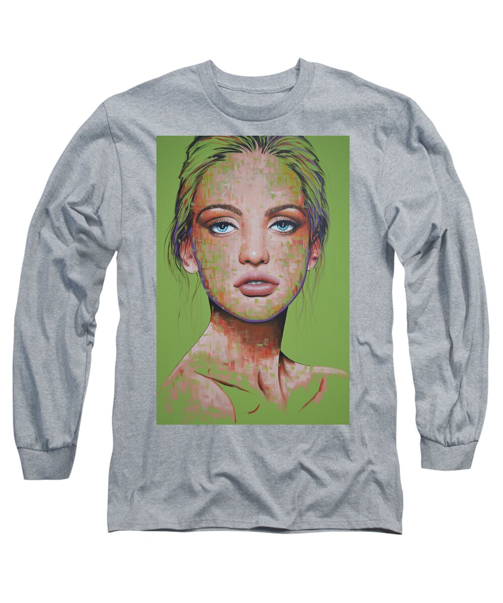 Portrait Long Sleeve T-Shirt featuring the painting Contemplation by Amy Giacomelli