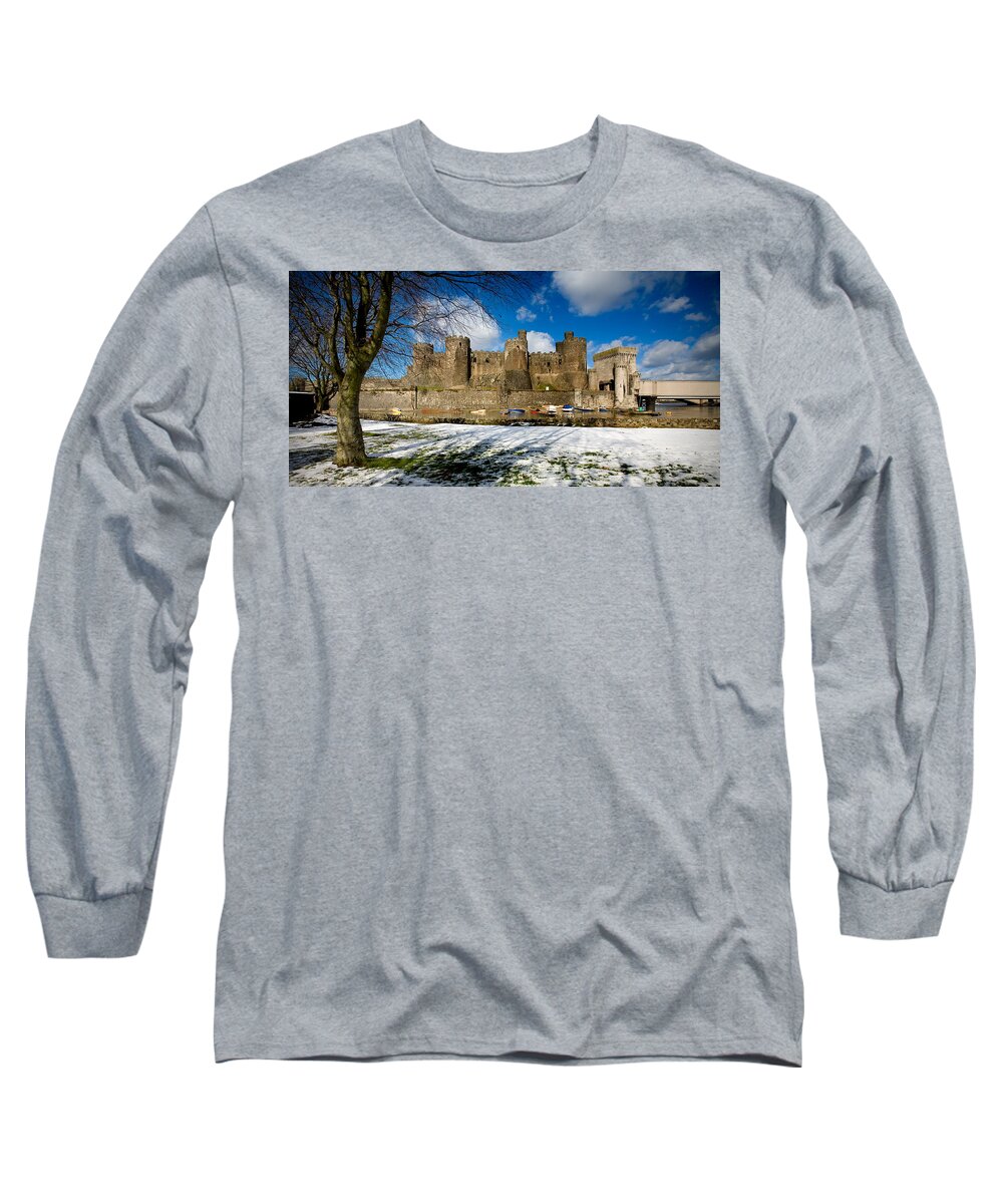 Wales Long Sleeve T-Shirt featuring the photograph Conwy Castle from the East by Peter OReilly