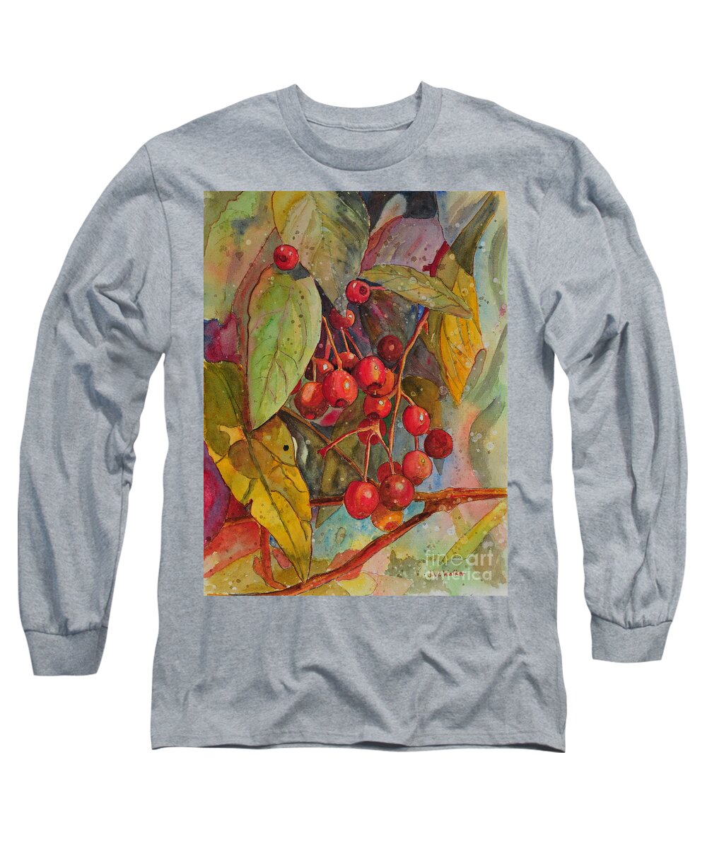 Crab Apples Long Sleeve T-Shirt featuring the painting Crab Apples I by John W Walker