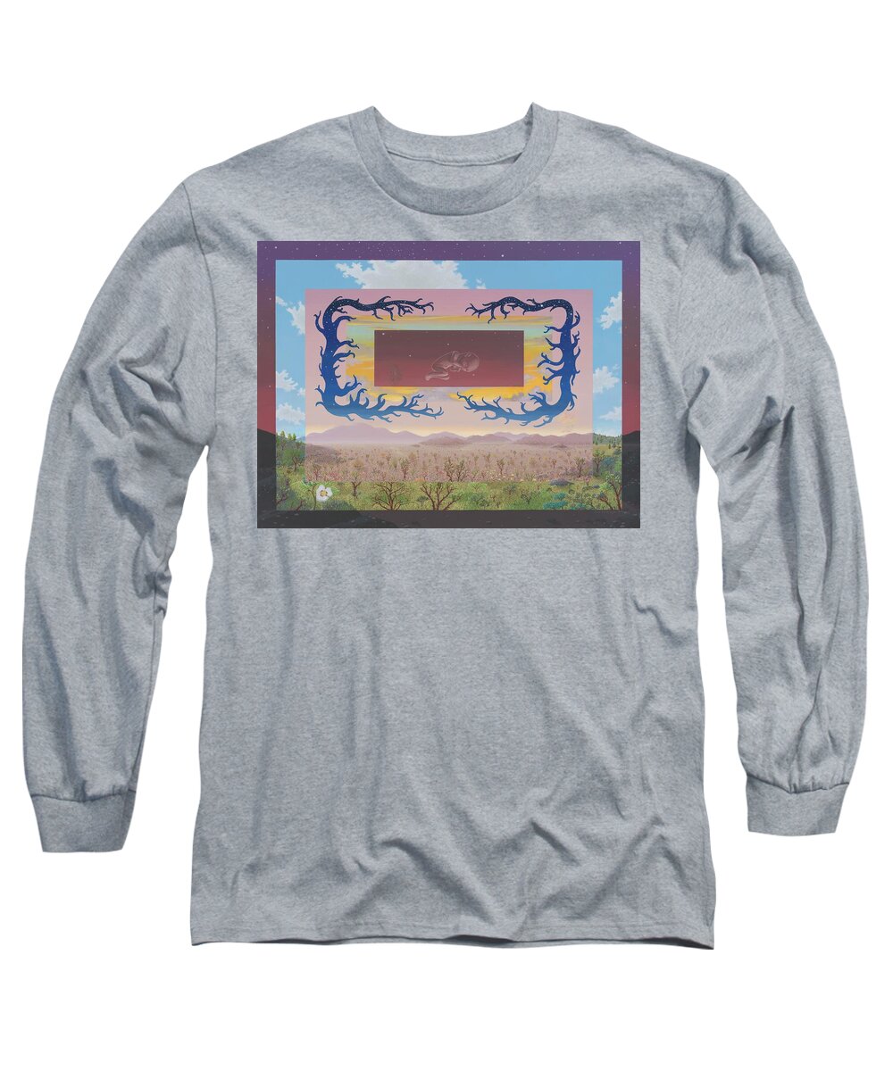 Surreal Landscape Long Sleeve T-Shirt featuring the painting Cradle to Grave by Jon Carroll Otterson