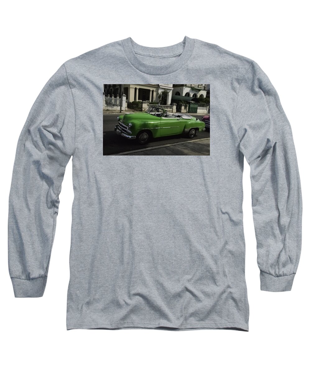 Cuba Long Sleeve T-Shirt featuring the photograph Cuba car 3 by Will Burlingham