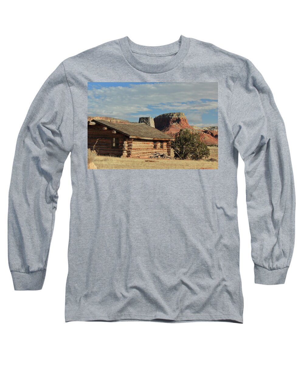 Cabin Long Sleeve T-Shirt featuring the photograph Curly's Cabin by David Diaz