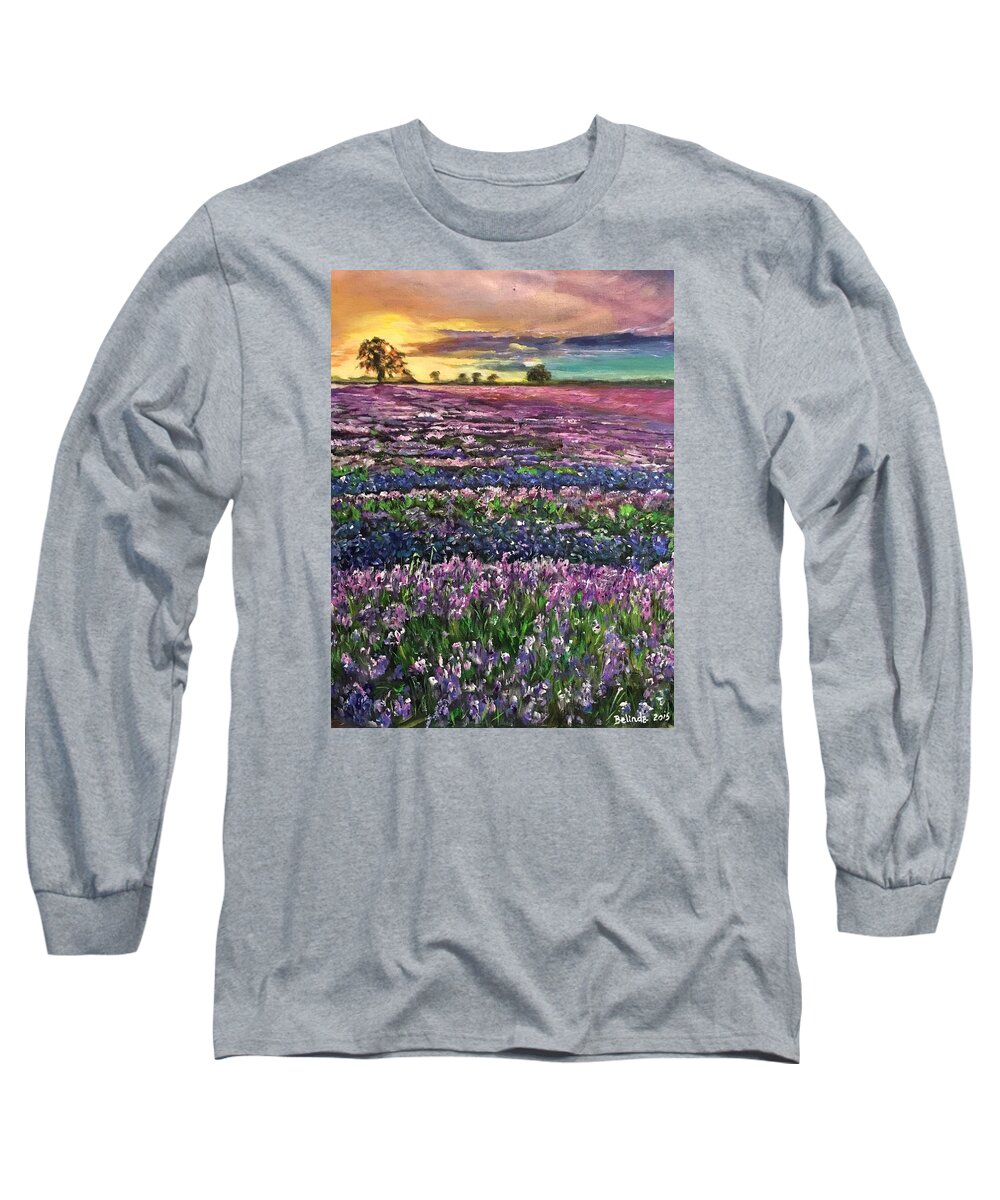 Dreams Long Sleeve T-Shirt featuring the painting D R E A M S by Belinda Low