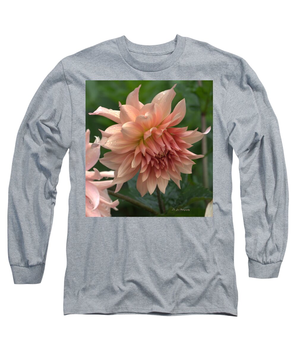 Dahlia Long Sleeve T-Shirt featuring the photograph Dancing In The Rain by Jeanette C Landstrom