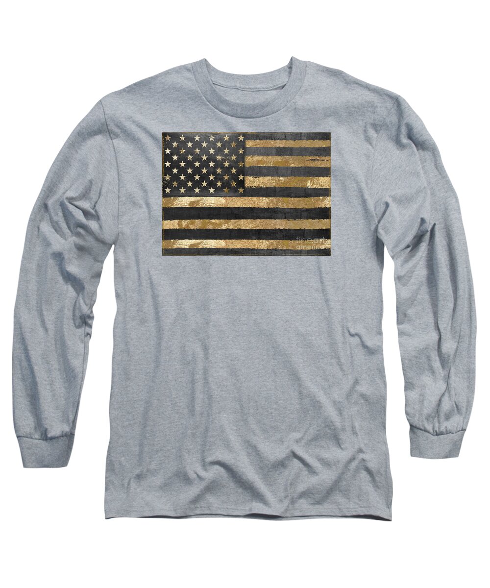 American Flag Long Sleeve T-Shirt featuring the painting Dawn's Early Light by Mindy Sommers