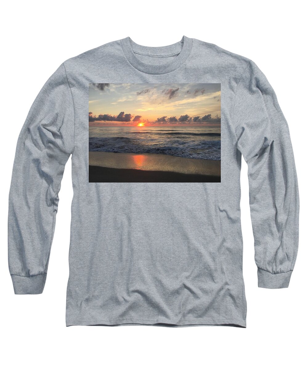 Beach Long Sleeve T-Shirt featuring the photograph Daybreak at Cocoa Beach by Bradford Martin