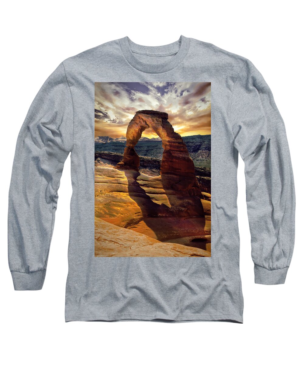 Arches Long Sleeve T-Shirt featuring the photograph Delicate Arch by James Bethanis