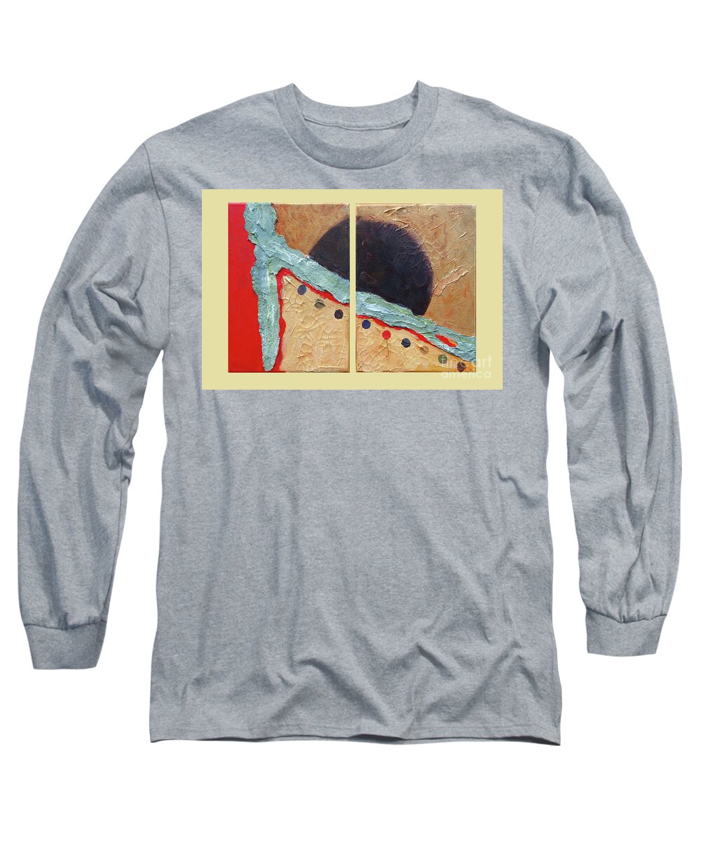 Abstract Long Sleeve T-Shirt featuring the painting Desert Sun I by Phyllis Howard