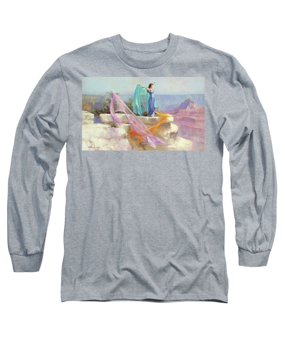 Southwest Long Sleeve T-Shirt featuring the painting Diaphanous by Steve Henderson