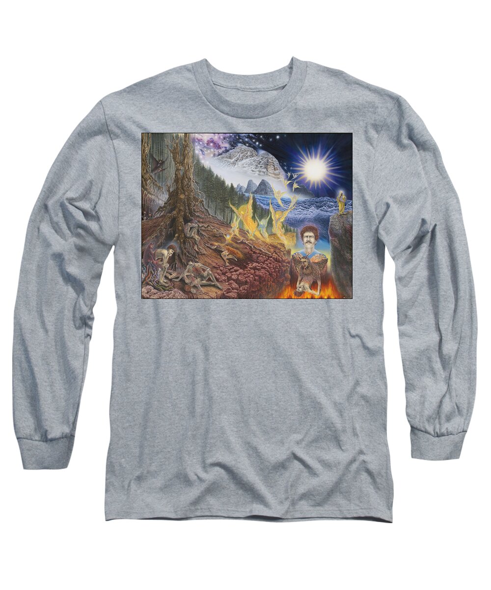 Surrealism Long Sleeve T-Shirt featuring the painting Diary of First Recognition by Leonard Rubins