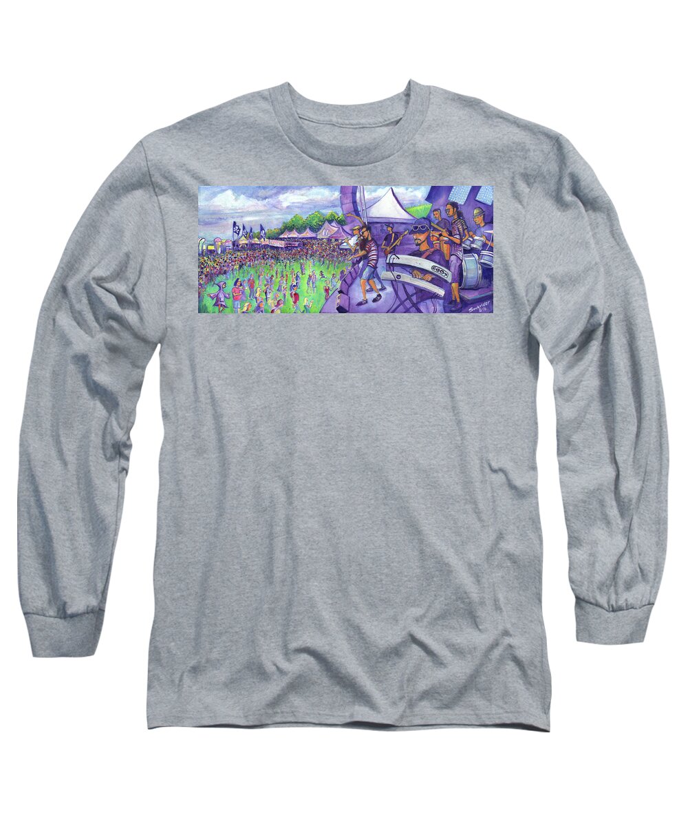 Arise Long Sleeve T-Shirt featuring the painting Down2Funk at Arise by David Sockrider