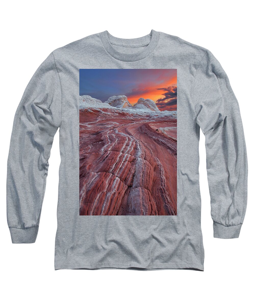 White Pocket Long Sleeve T-Shirt featuring the photograph Dragons Tail Sunrise by Ralf Rohner