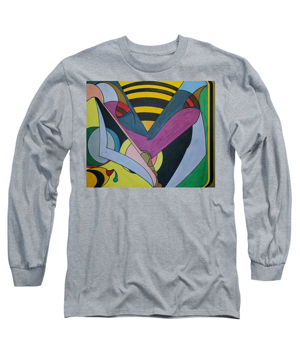 Geometric Art Long Sleeve T-Shirt featuring the glass art Dream 268 by S S-ray