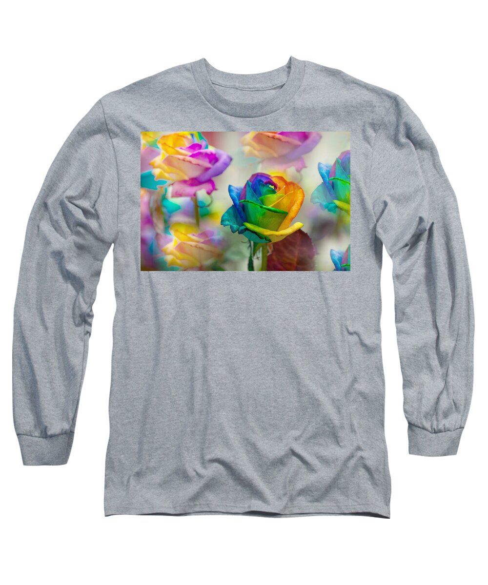 Rose Long Sleeve T-Shirt featuring the photograph Dreams of Rainbow Rose by Jenny Rainbow