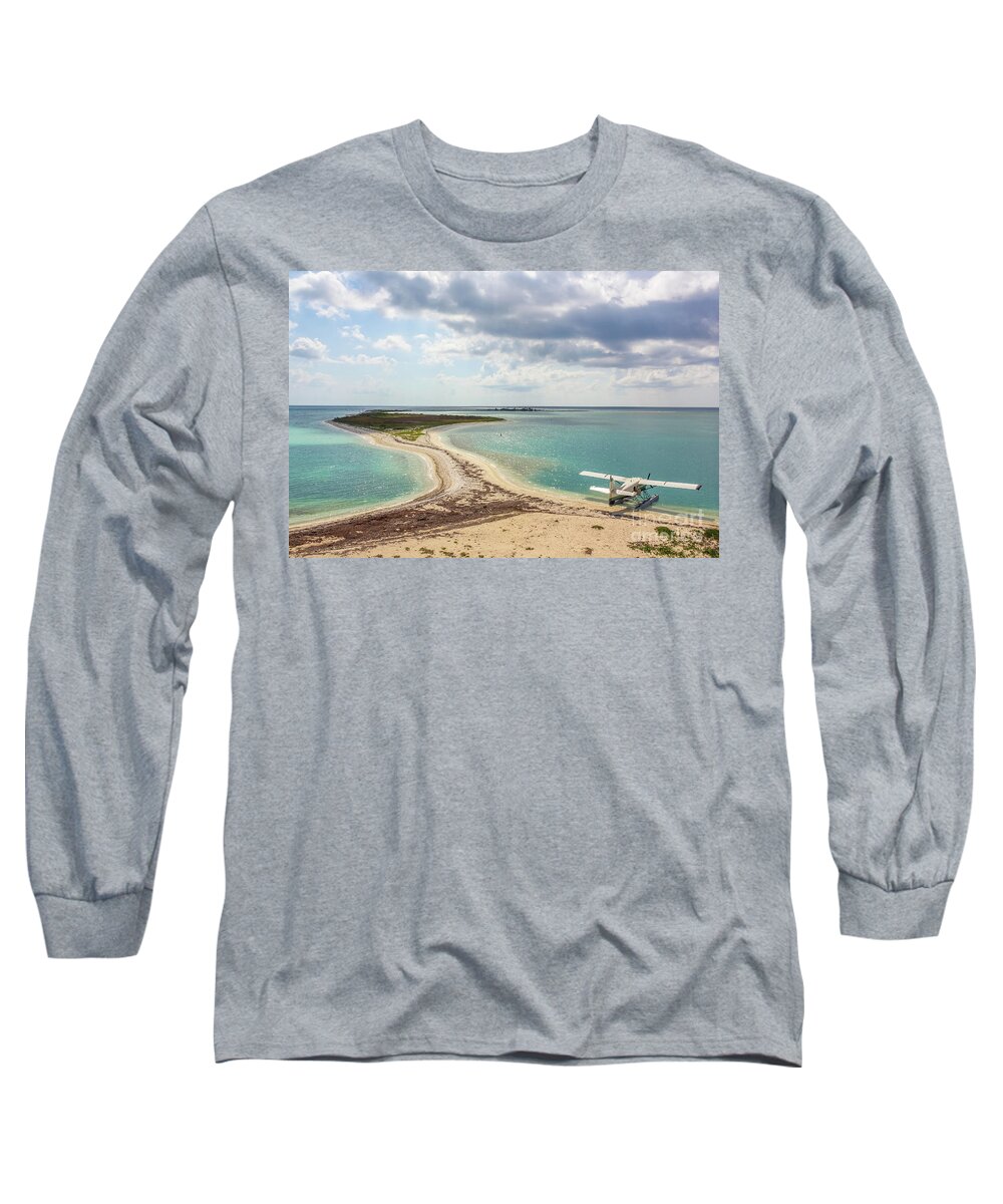 Florida Long Sleeve T-Shirt featuring the photograph Dry Tortugas seaplane by Benny Marty
