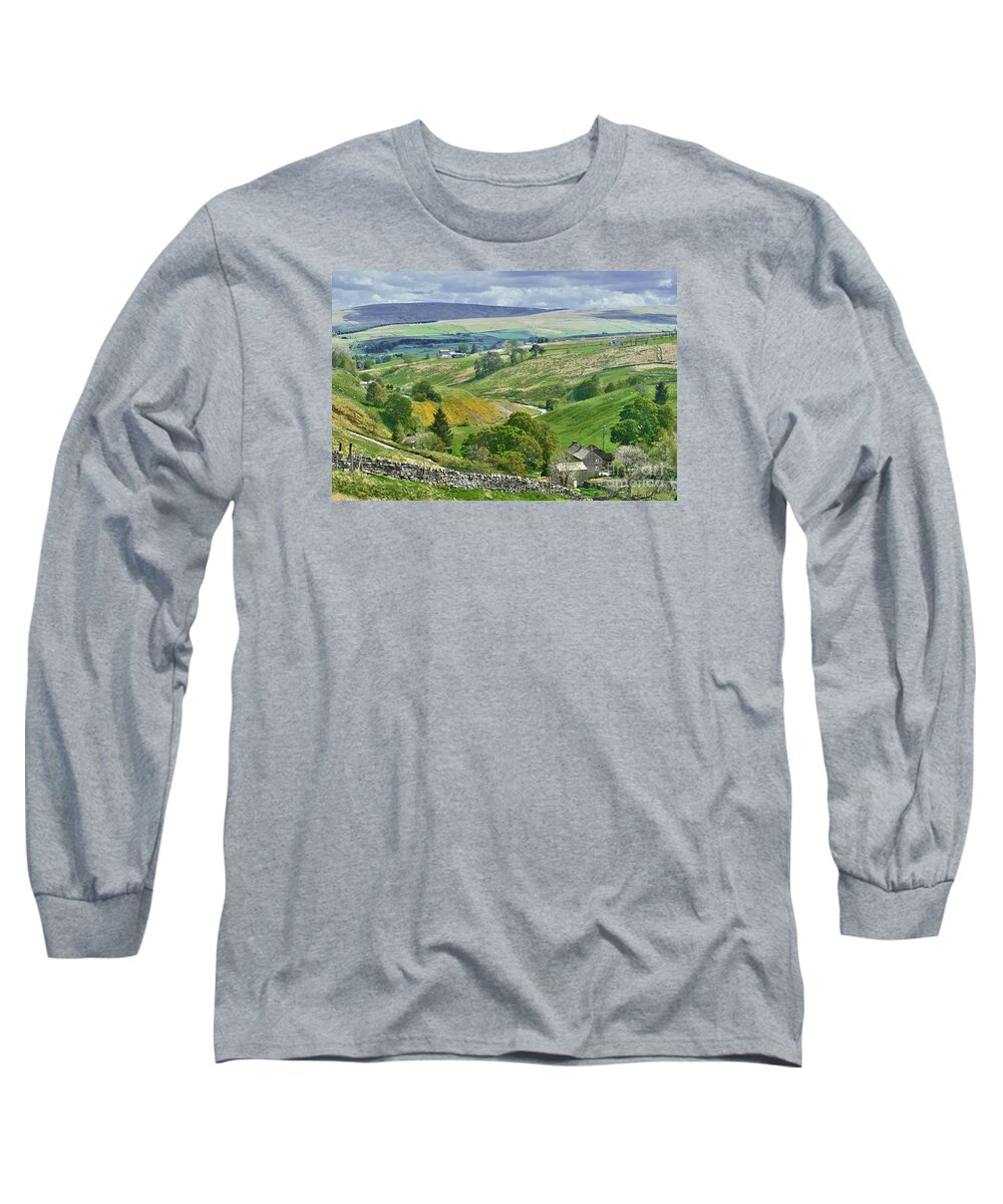 Weardale Countryside Long Sleeve T-Shirt featuring the photograph Durham Dales Countryside - Weardale by Martyn Arnold