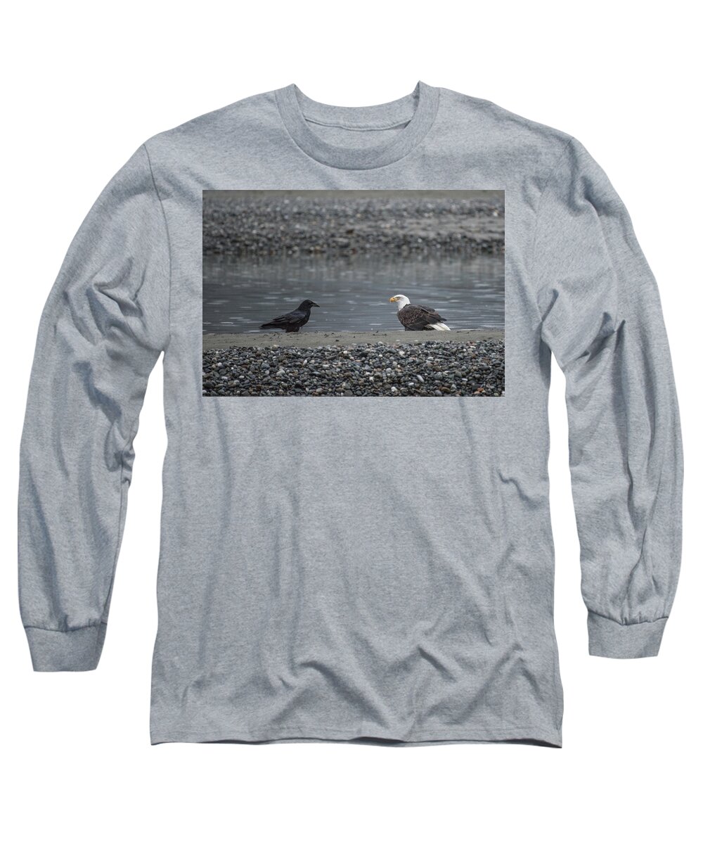 Bald Eagle Long Sleeve T-Shirt featuring the photograph Eagle and the Raven by David Kirby