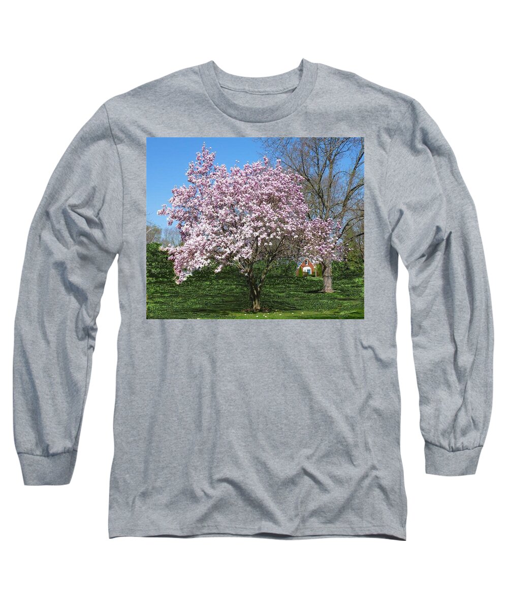Tree Long Sleeve T-Shirt featuring the photograph Early Blooms by Elly Potamianos