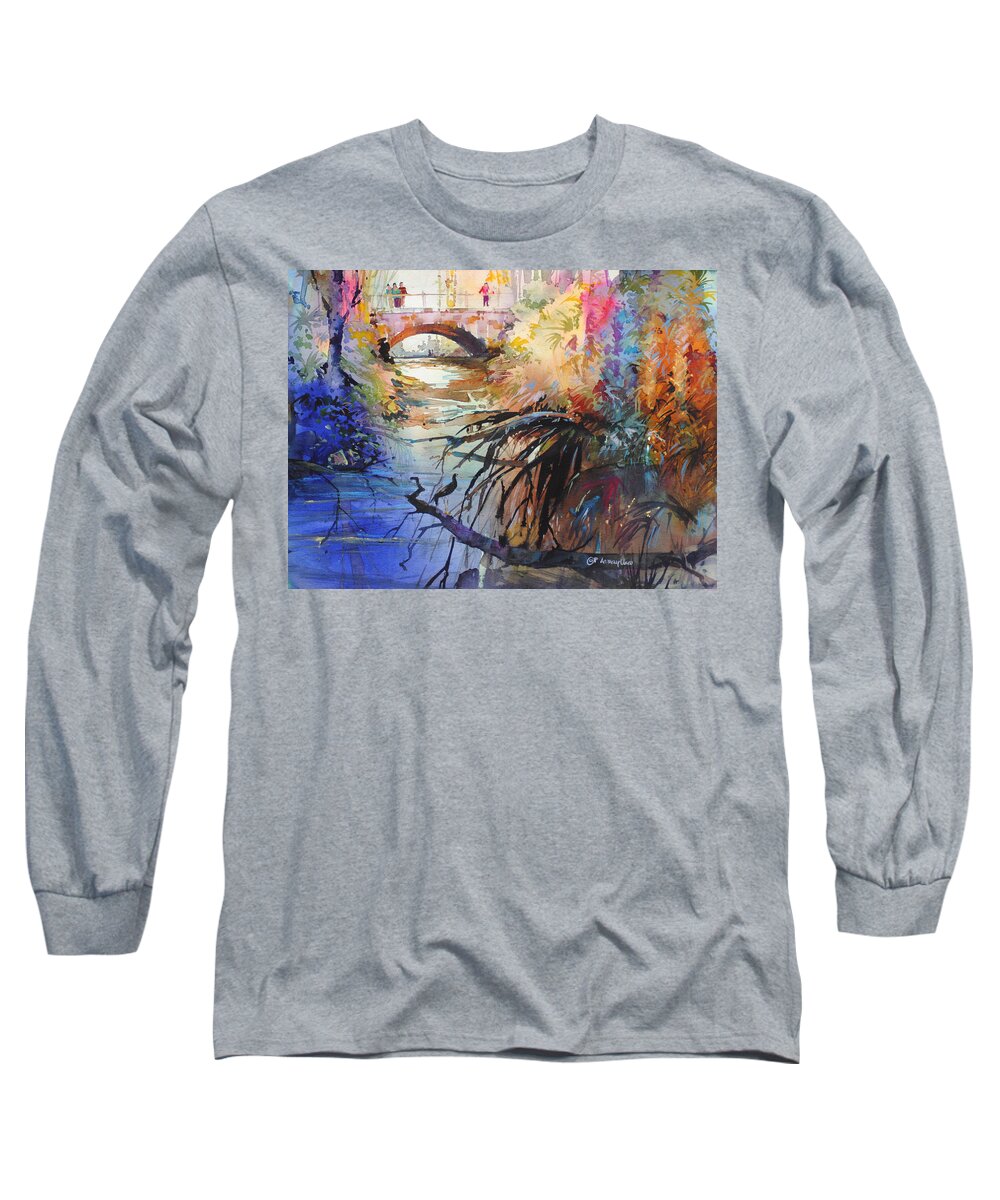 New England Scenes Long Sleeve T-Shirt featuring the painting Enchanted Waters by P Anthony Visco