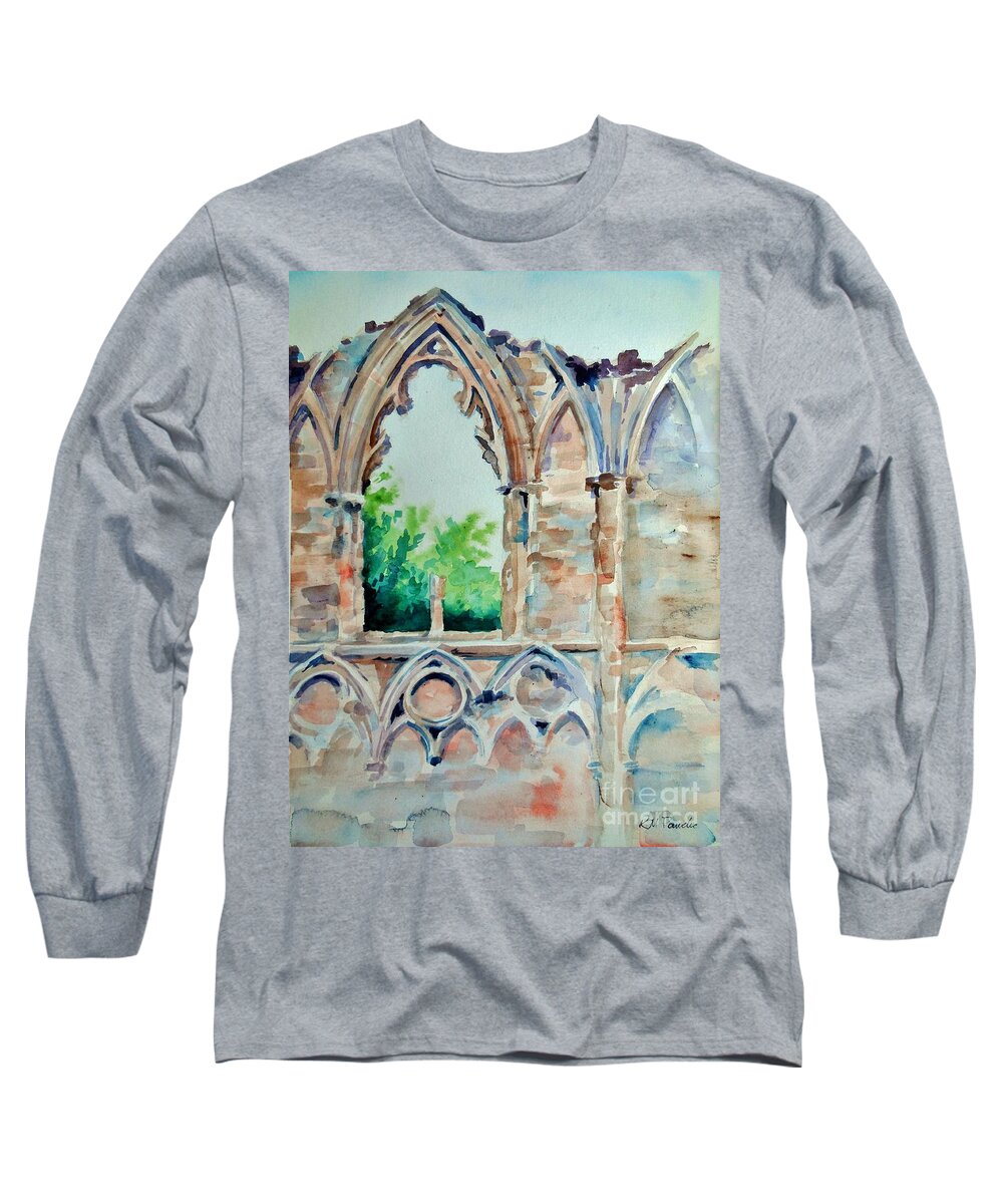 Trees Long Sleeve T-Shirt featuring the painting Enduring Artistry by K M Pawelec
