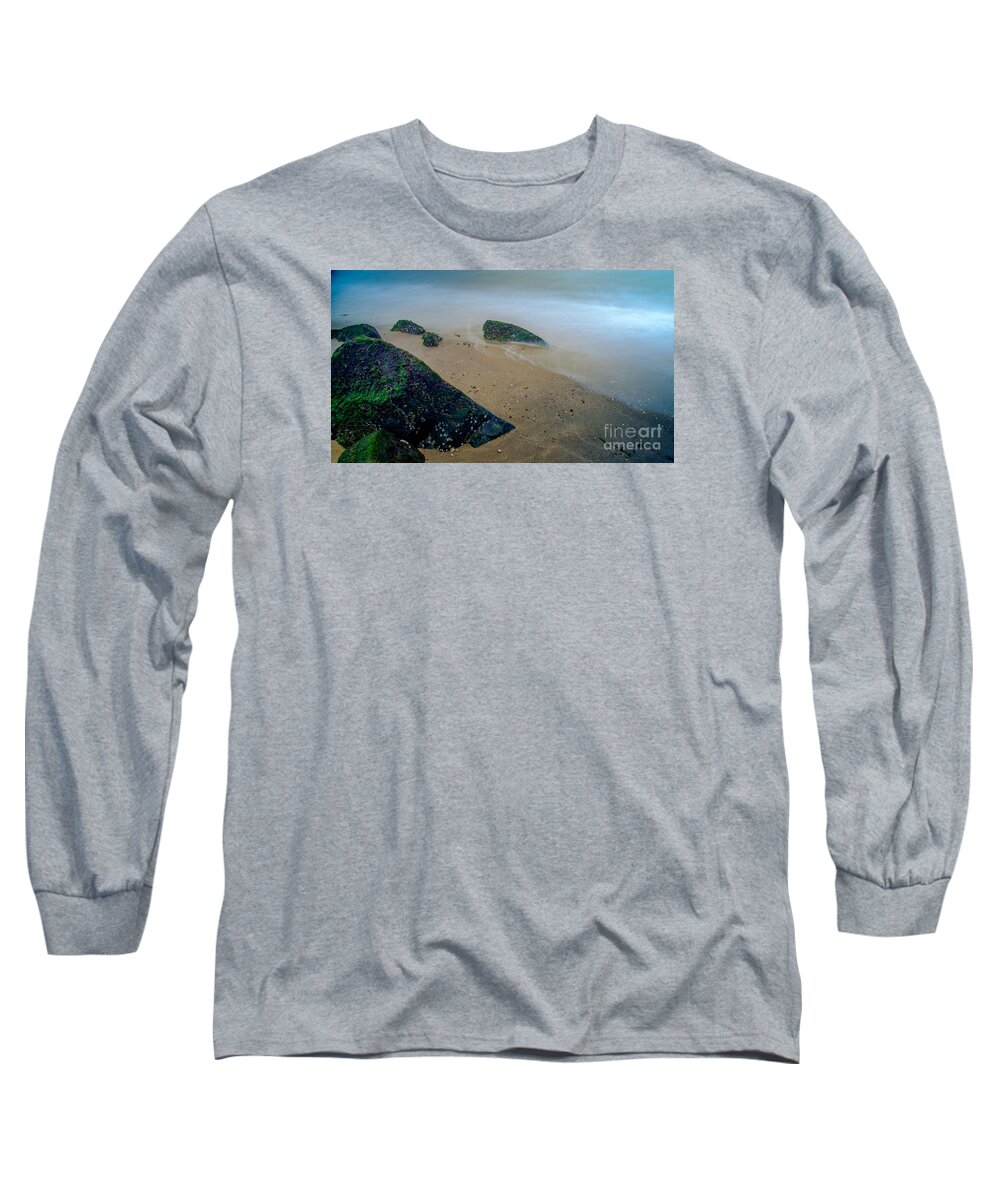 Misty Beach. Long Exposure Long Sleeve T-Shirt featuring the photograph Ethereal by Jim DeLillo
