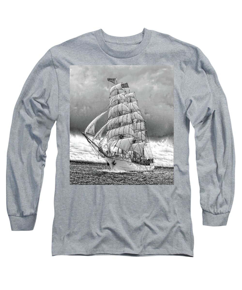 Europa Long Sleeve T-Shirt featuring the digital art Europa Drawing by John Hughes