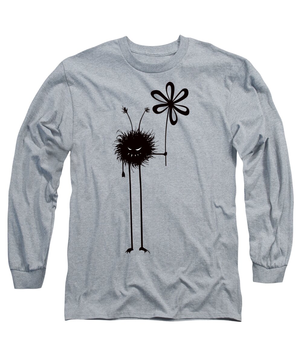 Evil Long Sleeve T-Shirt featuring the digital art Evil Flower Bug by Boriana Giormova