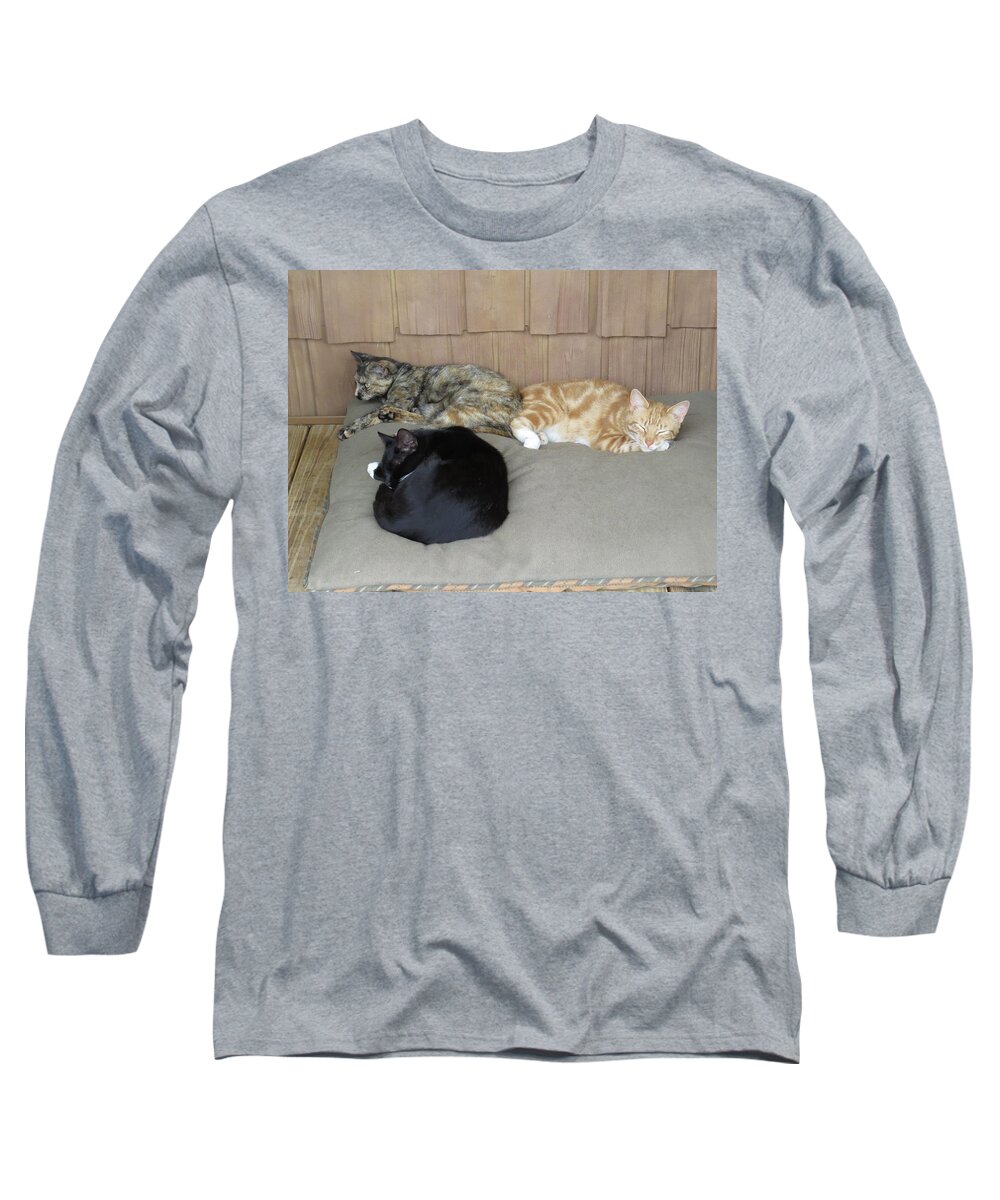 Pets Long Sleeve T-Shirt featuring the photograph Family Of 3 by Aaron Martens