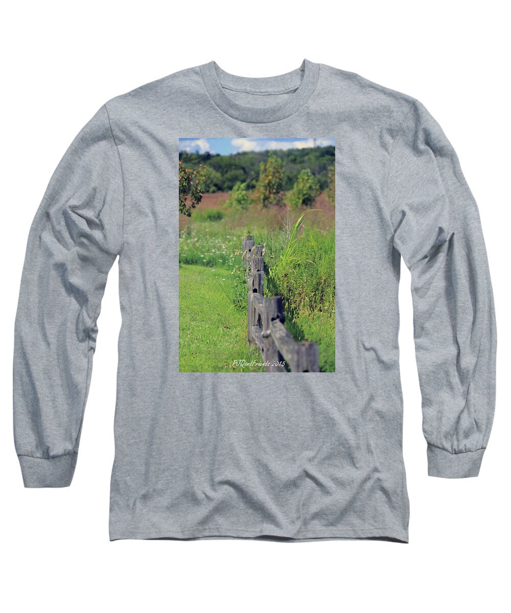 Fenceline Long Sleeve T-Shirt featuring the photograph Fenceline by PJQandFriends Photography