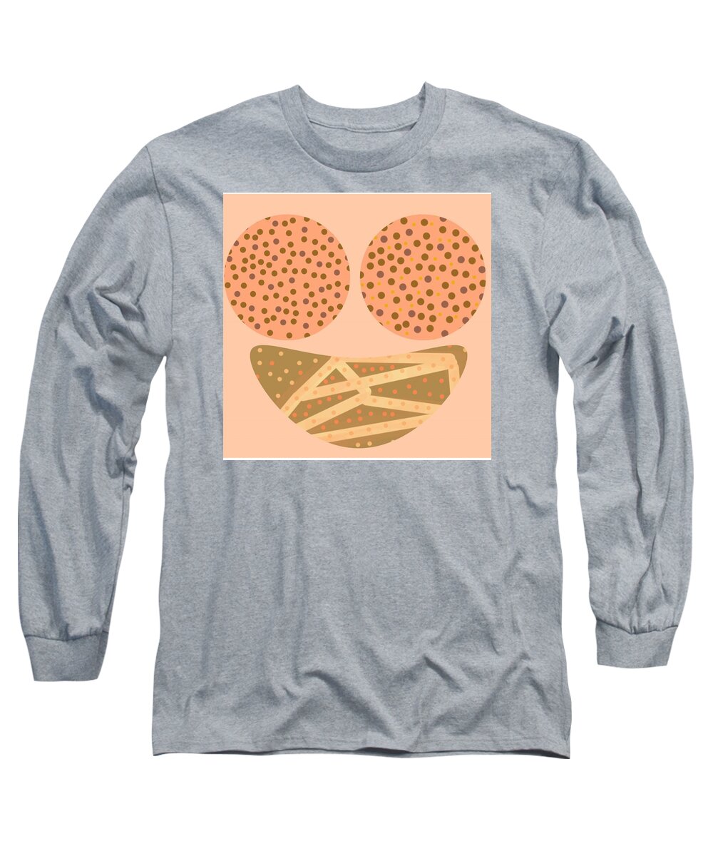 Orange Long Sleeve T-Shirt featuring the digital art Finding A Solace Face by Joan E Kimbrough Gandy of The Art Of Gandy