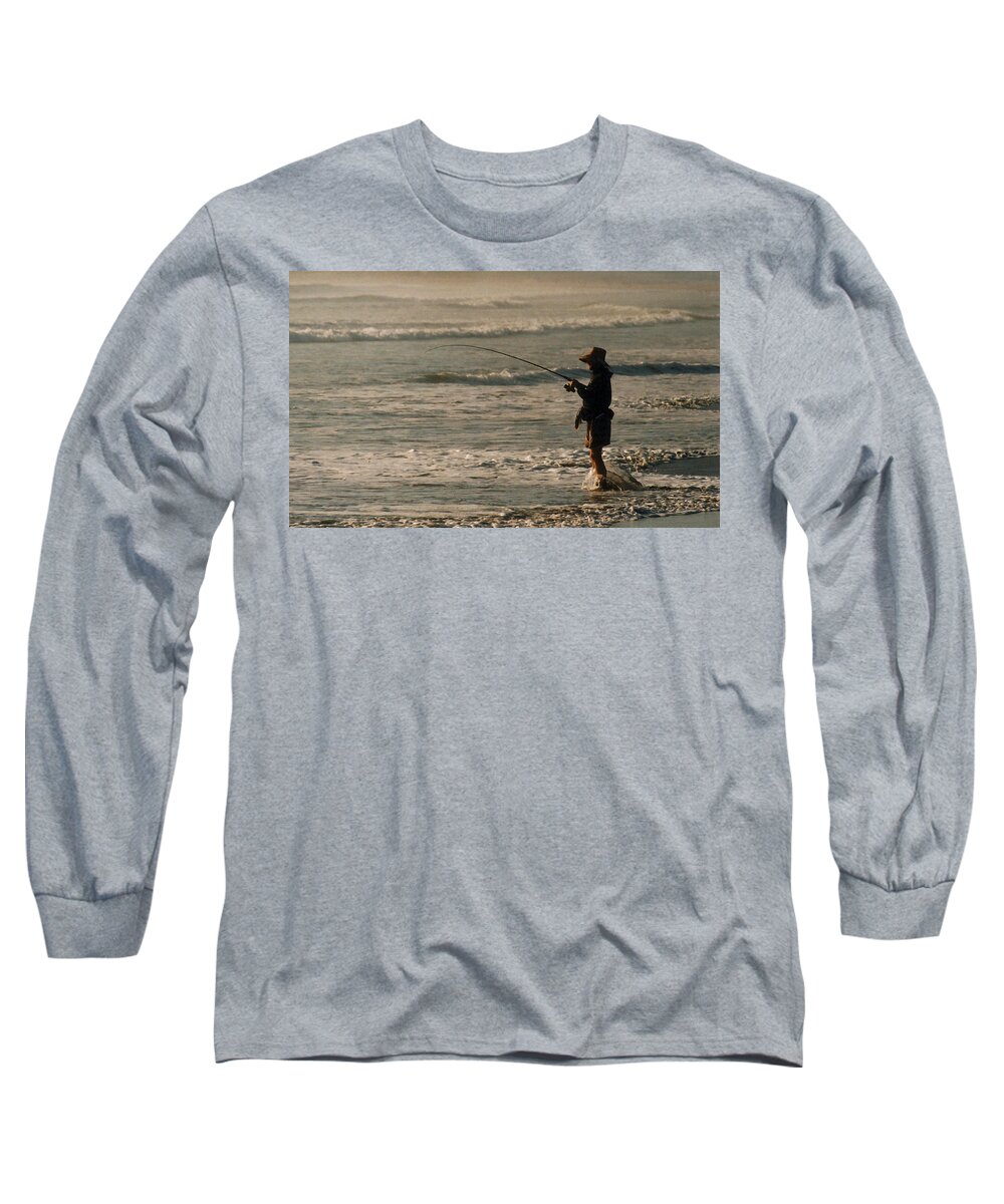Fisherman Long Sleeve T-Shirt featuring the photograph Fisherman by Steve Karol