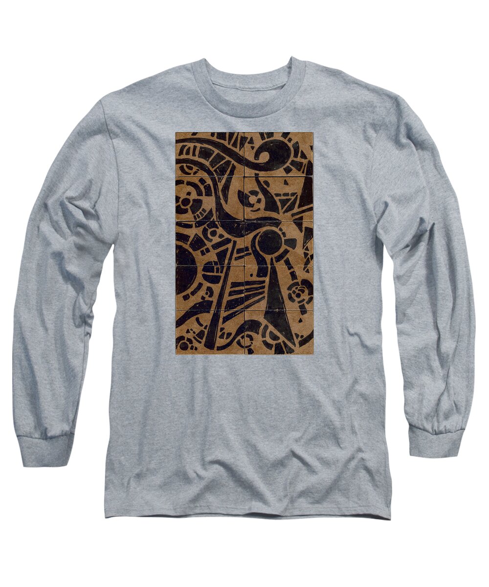 Pattern Long Sleeve T-Shirt featuring the drawing Flipside 1 Panel C by Joseph A Langley