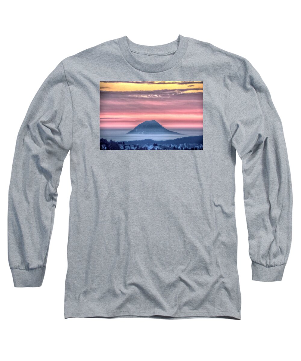 Bear_butte Long Sleeve T-Shirt featuring the photograph Floating Mountain by Fiskr Larsen