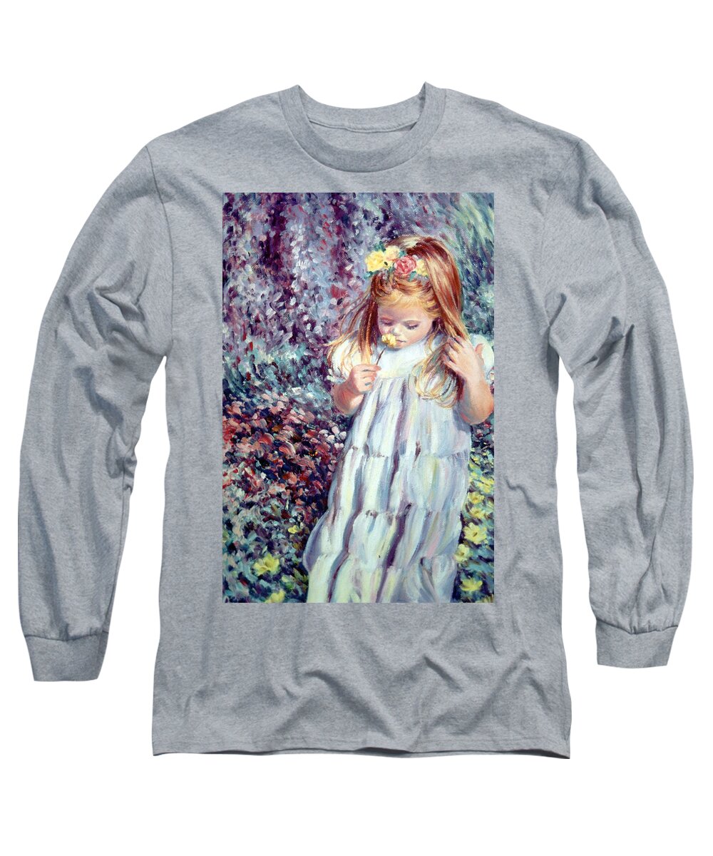Children Long Sleeve T-Shirt featuring the painting Floral Scent by Marie Witte