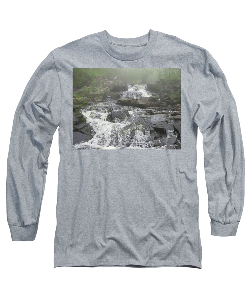 Waterfalls Long Sleeve T-Shirt featuring the photograph Foggy Falls by Alison Gimpel