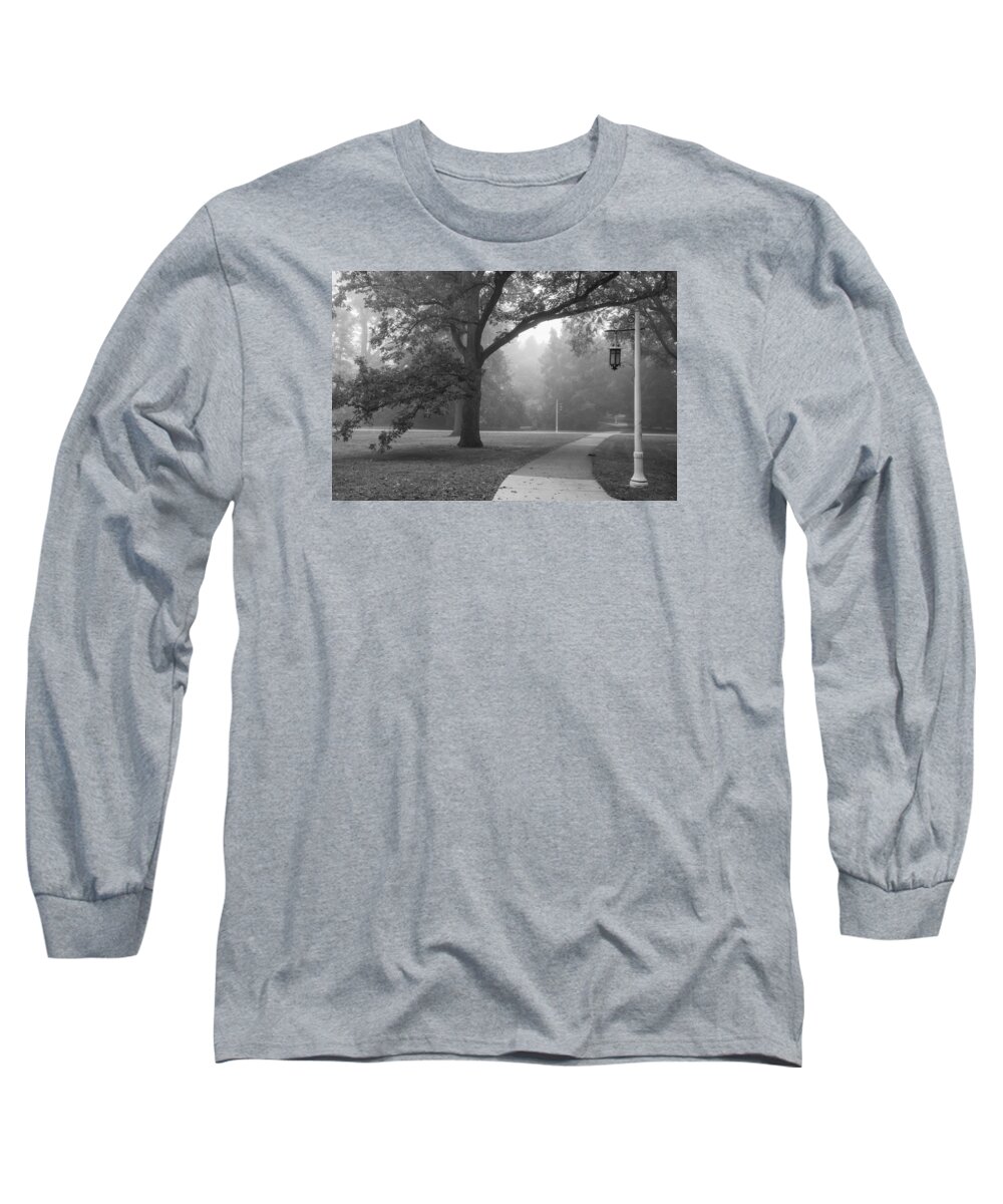 Michigan State University Long Sleeve T-Shirt featuring the photograph Foggy MSU Morning by John McGraw