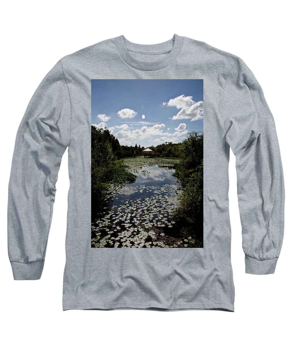 Landscape Long Sleeve T-Shirt featuring the photograph Follow the Lily Pad Trail by Nancy Dinsmore