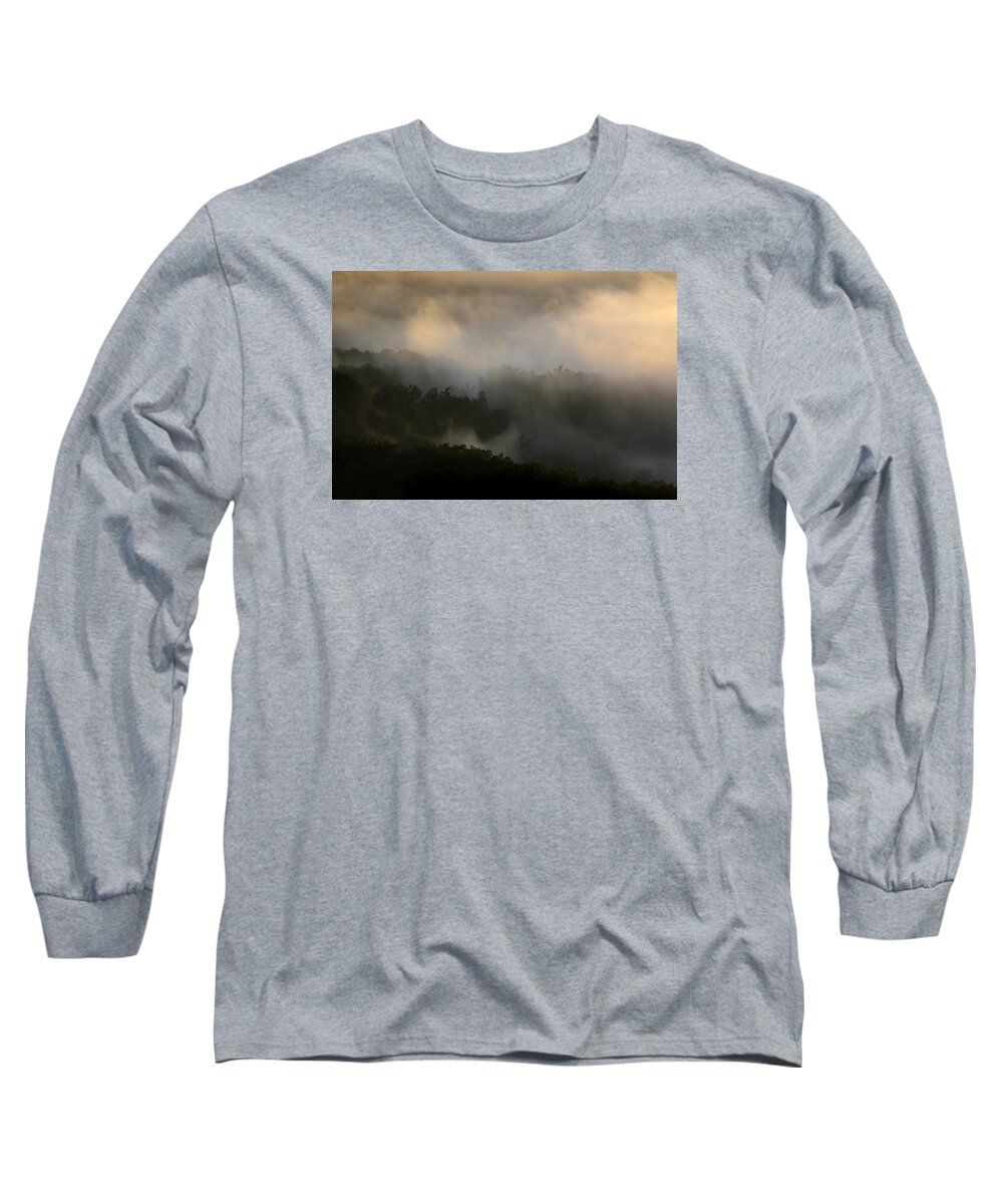 Mist Long Sleeve T-Shirt featuring the photograph Foothills of the Blue Ridge Mountains by John Harmon