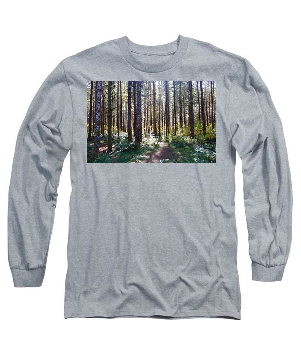 Forest Long Sleeve T-Shirt featuring the photograph Forest Stroll by Brian Eberly