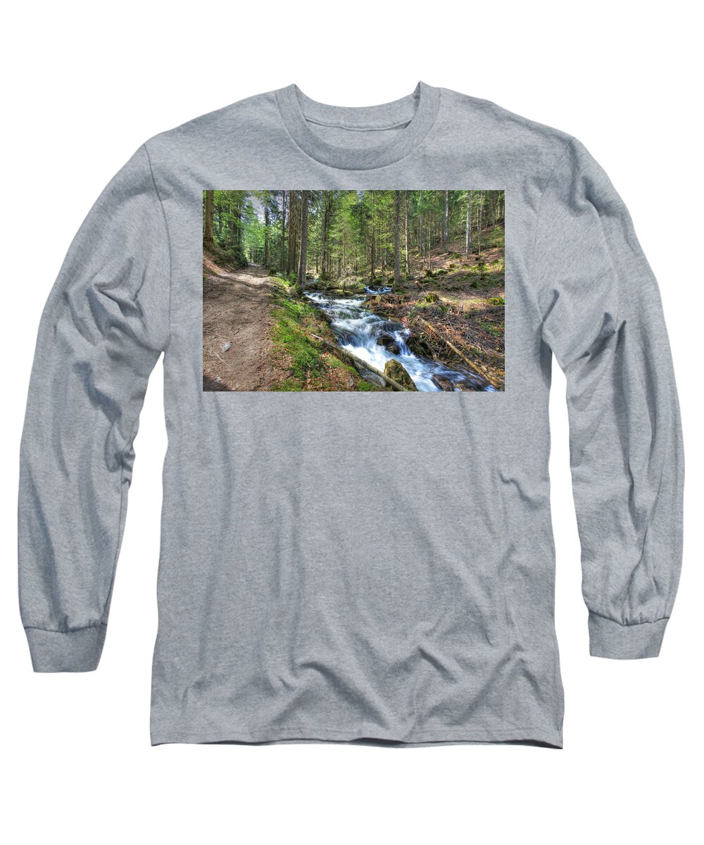 Mountain Long Sleeve T-Shirt featuring the photograph Forked Stream by Sean Allen