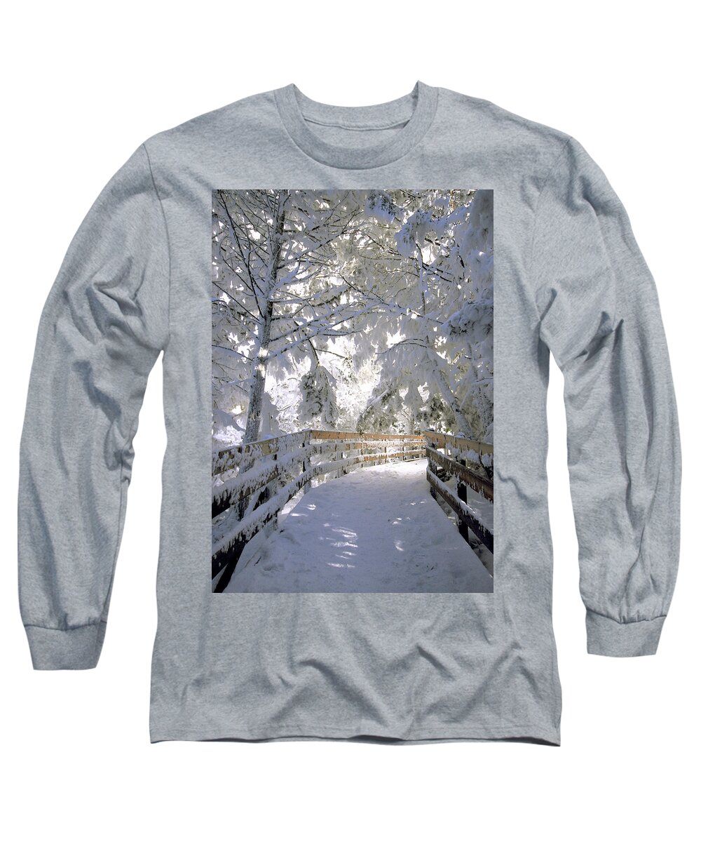 Boardwalk Long Sleeve T-Shirt featuring the photograph Frosty Boardwalk by Gary Beeler
